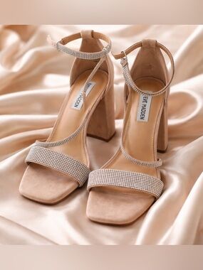 Steve Madden Beige Rhinestone Heels